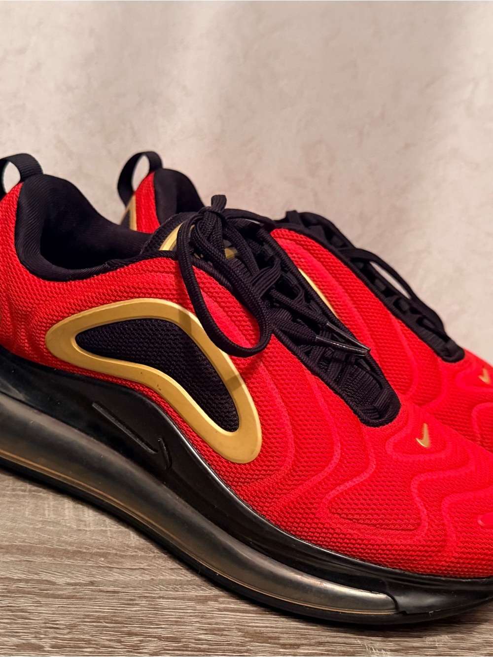 Nike Women’s Red & Black Sneakers with Gold Accents
